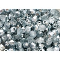 4mm FP Round Crystal 1/2 Silver 50pcs.